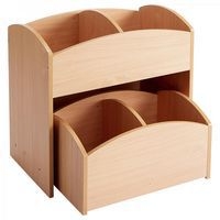 Bac à livres 2 cases haut - Teinte hêtre - Image 2