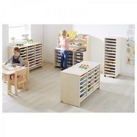 Meuble bas 18 plateaux blancs - Teinte Bouleau - Image 3