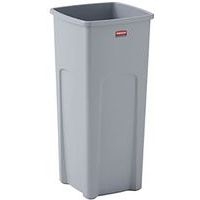 Poubelle carrée en plastique - 87 litres - grise - Image principale