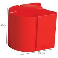 Pouf ovale Connexio - rouge - Image 3