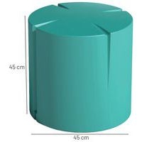 Pouf rond Connexio - bleu turquoise - Image 4