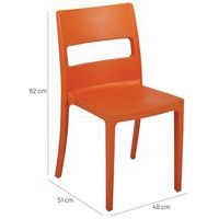 Chaise plastique recyclé SAI Go Green Scab 4 pieds orange - Image 4