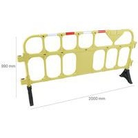 Barrière plastique avec pieds - 2000mm jaune - Image 6