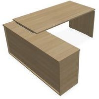 Bureau de direction avec retour porteur en mélaminé Moka - Eol - Image principale