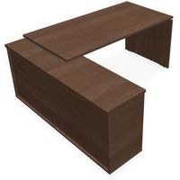 Bureau de direction 182 x 160 cm ép.25mm noyer ambré - Image principale