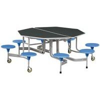Table mobile Octogonale Solution 8 sièges L156cm T3 gris/bleu ciel - Image principale