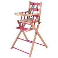 Chaise haute SARAH extra-pliante Hybride Fuschia - Image principale