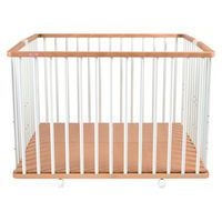 Parc pliant carré GABY (plancher réglable et roulettes) Hybride Blanc - Image principale