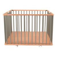 Parc pliant carré GABY (plancher réglable et roulettes) Hybride Gris - Image principale