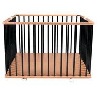 Parc pliant carré GABY (plancher réglable et roulettes) Hybride Noir - Image principale