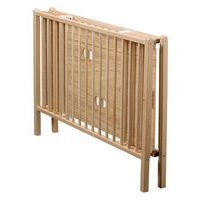 Parc pliant carré GABY (plancher réglable et roulettes) Vernis Naturel - Image 3