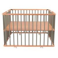 Parc pliant carré GABY (plancher réglable et roulettes) Hybride Gris - Image 2