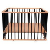 Parc pliant carré GABY (plancher réglable et roulettes) Hybride Noir - Image 3