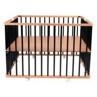 Parc pliant carré GABY (plancher réglable et roulettes) Hybride Noir - Image 2