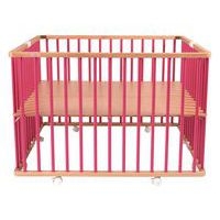 Parc pliant carré GABY (plancher réglable et roulettes) Hybride Fuschia - Image 3