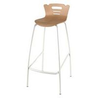 Tabouret 4 pieds hauteur 80 cm coque Coraly bois naturel Mobidecor - Image principale