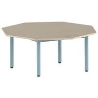 Table Carélie octogonale Ø 120 cm fixe 4 pieds stratifié Mobidecor - Image 2