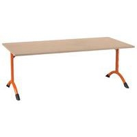 Table Sara rectangulaire 160 x 80 cm fixe dégagement latéral stratifié - Image 5