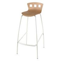 Tabouret 4 pieds hauteur 80 cm coque Caro bois naturel Mobidecor - Image 2