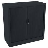 Armoire basse à rideaux en kit - Largeur 100 cm, Structure coloris : Anthracite - Image 3