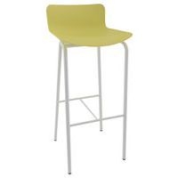 Tabouret haut Popp coque citron - piètement blanc - Image principale