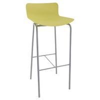 Tabouret haut Popp coque citron - piètement gris - Image principale