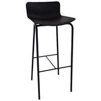 Tabouret haut Popp coque noire - piètement noir - Image principale