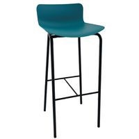 Tabouret haut Popp coque polycarbonate/piètement acier - Image principale