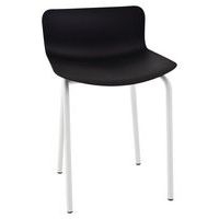Tabouret bas Popp coque noire - piètement blanc - Image principale