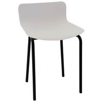Tabouret bas Popp coque blanche - piètement noir - Image principale