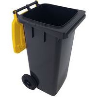 Conteneur mobile tri des déchets - 120 L - Jaune - Manutan - Image 3