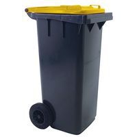 Conteneur mobile tri des déchets - 120 L - Jaune - Manutan - Image 4