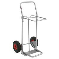 Diable acier porte sac poubelles - Roues pneumatiques - Force 150 kg - Image 2