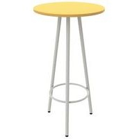 Mange debout Ø 60 cm hauteur 110 cm stratifié jaune/alu 9006 - Image principale
