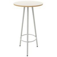 Mange debout Ø 60 cm hauteur 110 cm stratifié blanc/alu 9006 - Image principale