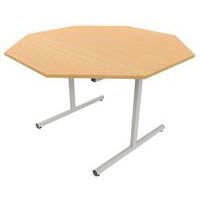 Table dégagement latéral octogonale Ø 120 cm stratifié ABS - Image 3