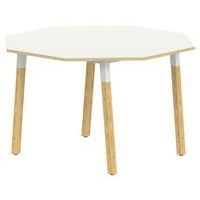Table 4 pieds inclinés métal/bois octogonale Ø 120 cm stratifié ABS - Image 4