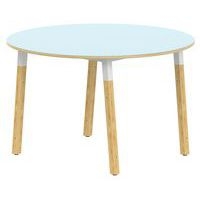 Table 4 pieds inclinés métal/bois ronde Ø 120 cm stratifié ABS - Image 3