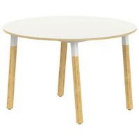 Table 4 pieds inclinés métal/bois ronde Ø 120 cm stratifié ABS - Image 4