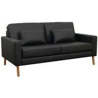 Canapé 3 places Stockolm enduit PVC noir - Image principale