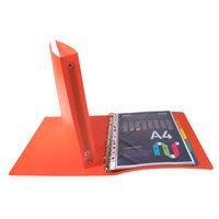 Classeur A4 polypropylène 4 anneaux diam: 30mm dos: 40 mm  - Rouge - Image 3