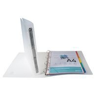 Classeur A4 polypropylène 4 anneaux diam: 30mm dos: 40 mm  - Incolore - Image 3