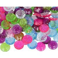 Pochette de 120 cabochons plastique pailletés à coller Ø 18 mm - Image principale