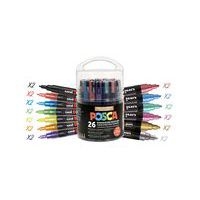 Seau 26 marqueurs peinture Posca couleurs festives + masques - Image principale