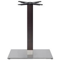 Pied de table Tiffany ht 109cm base rectang inox brillant - colonne hêtre wengué - Image principale