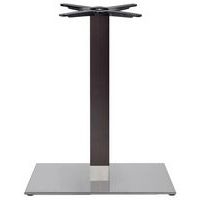 Pied de table Tiffany ht 109cm base rectang inox satiné - colonne hêtre wengué - Image principale