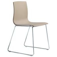 Lot de 2 chaises Alice piètement luge - taupe/chromé - Image principale