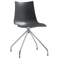 Lot de 2 chaises Zebra anthracite - pied pivotant chromé - Image principale