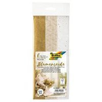 Feuille de papier de soie imprimé esprit de fêtes couleurs or dim. 50 x 75 cm (Paquet de 6) - Image principale