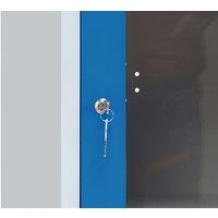 Vestiaire porte transparente 4 cases - 1 colonne lg 40cm Gris/Bleu - Image 3